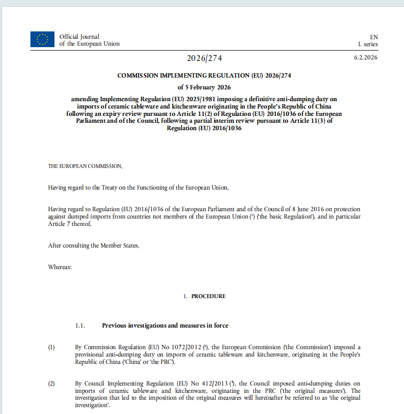 U Slaps 79% Anti-Dumping Duty on Chinese Ceramic Tableware: What Buyers Need to Know