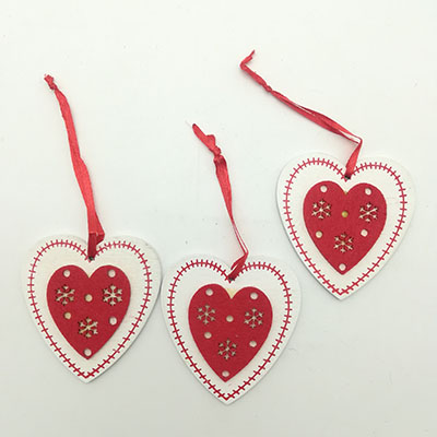 3PK Wooden Hearts Hanging Crafts