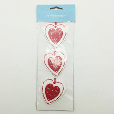 3PK Wooden Hearts Hanging Crafts