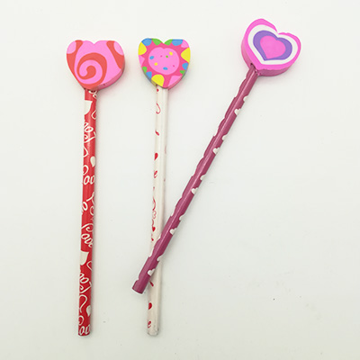 3PK Valentine Pencil With Eraser