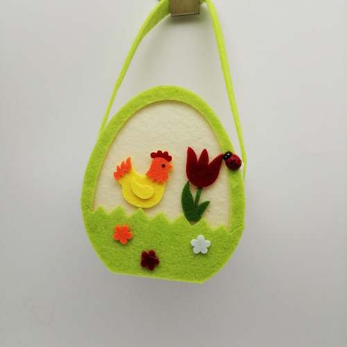 easter felt basket, egg shape felt bag