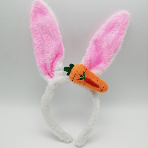easter pink bunny ear headband with carrot