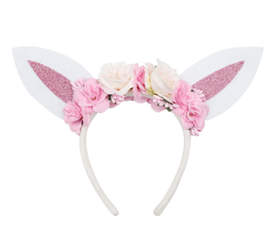 Floral Bunny Ears Headband