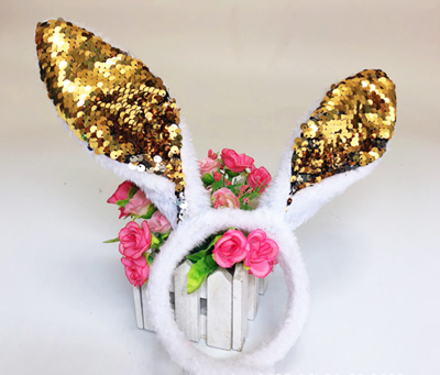 sequin ear headband easter bunny deco