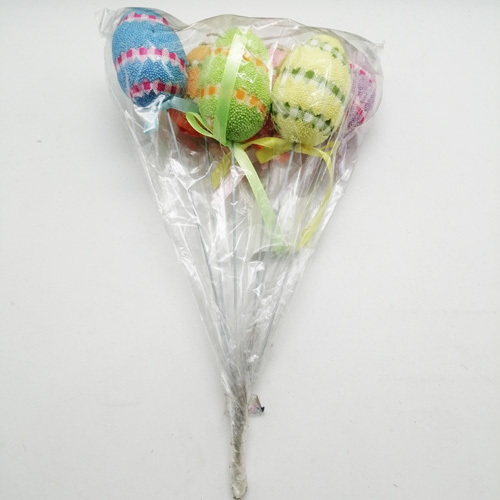 6pk paper coated easter faom egg pick 