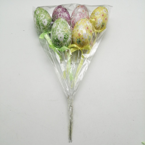 6pk flower printed easter egg pick  