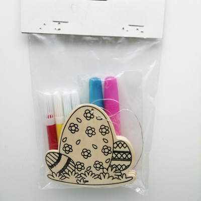 wooden easter bunny craft with drawing set