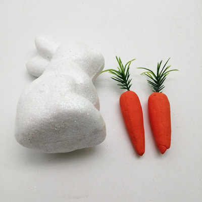 glitter easter foam bunny with carrot 