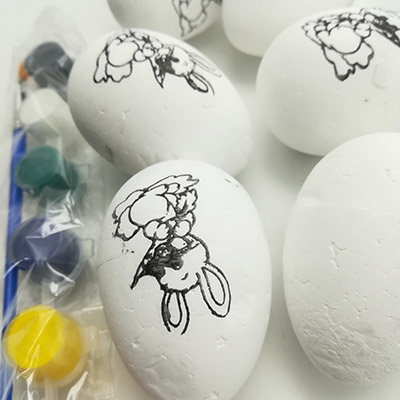 6pcs Easter Foam Eggs Drawing Set