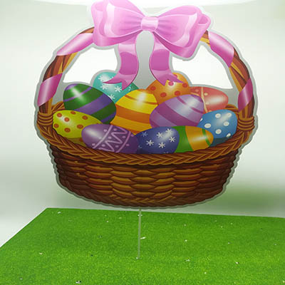Easter Basket With Egg Yard Signs Outdoor Lawn Decorations