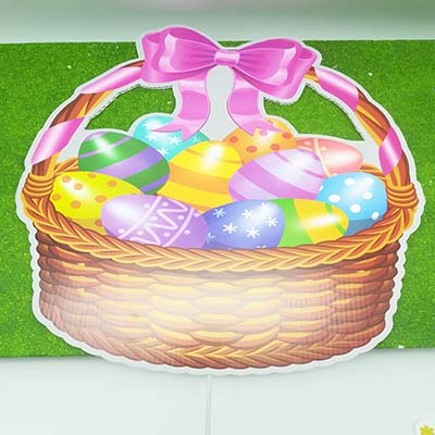 Easter Basket With Egg Yard Signs Outdoor Lawn Decorations