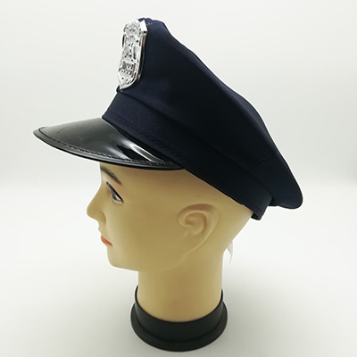 Special Police Cap Party Hat Fancy Dress Copper Cop Adult Costume Black