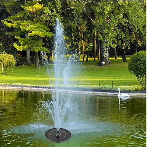 LED Light Solar Powered Floating Bird Bath Water Fountain Pump Garden Pond Decor