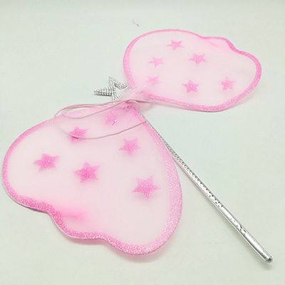 Girls Pink Fairy Wings and Wand For Party