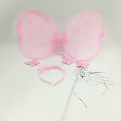Girls Butterfly Wings With Head Band And Wand For Party Dress