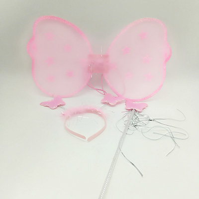 Girls Butterfly Wings With Head Band And Wand For Party Dress