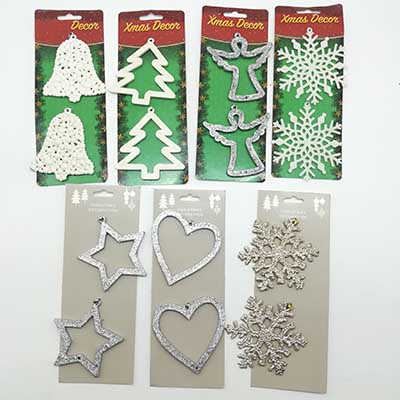 2pk Glitter XMAS Hanging