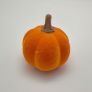 Autumn Flocked Wood Pumpkin / Fall Flocked Wooden Pumpkin
