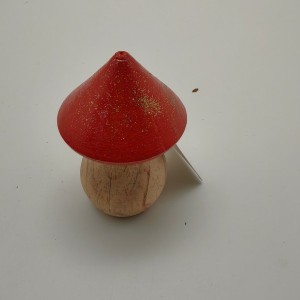 wooden glitter mushroom