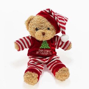 Christmas Teddy Bear in Pajamas