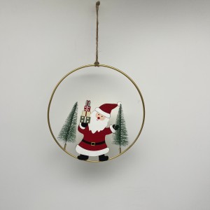 Santa Claus Metal Hoop Wall Hanging