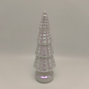 LED Light-Up Iridescent Plastic Christmas Tree Ornament