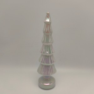 Iridescent Fluted Tiered Plastic Lighted Christmas Tree 