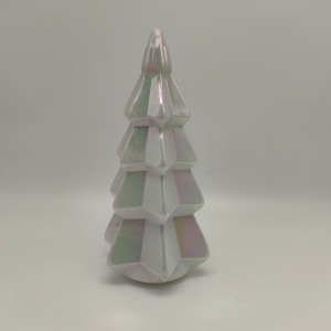 Iridescent Faceted Plastic Lighted Christmas Tree 