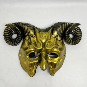 Golden Horned Devil Mask for Halloween & Cosplay
